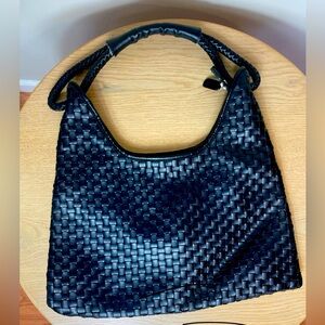 Gap Faux Leather Woven Black Purse